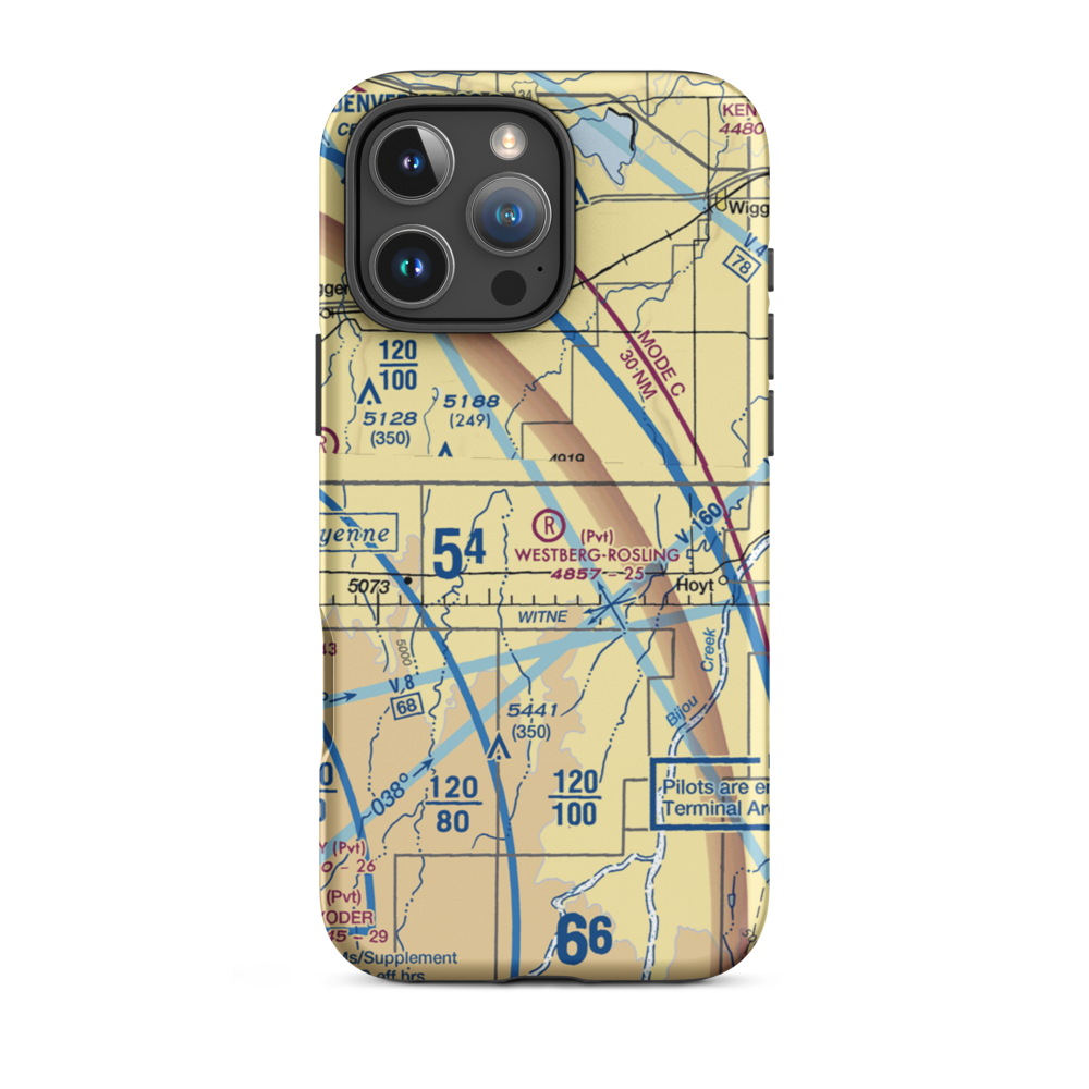 Westberg-Rosling Farms Airport (74CO) VFR Sectional  Tough iPhone Case iPhone 16 Pro Max model shown