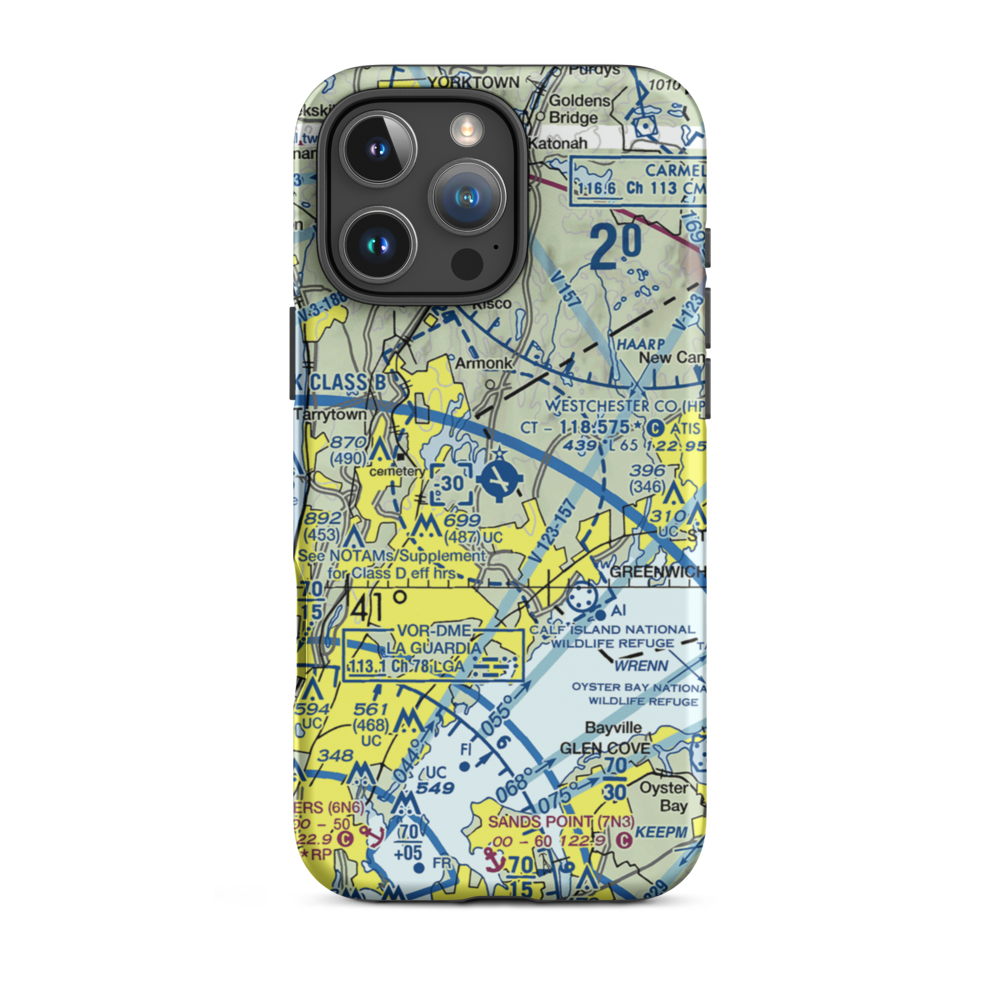 Westchester County Airport (HPN) VFR Sectional  Tough iPhone Case iPhone 16 Pro Max model shown