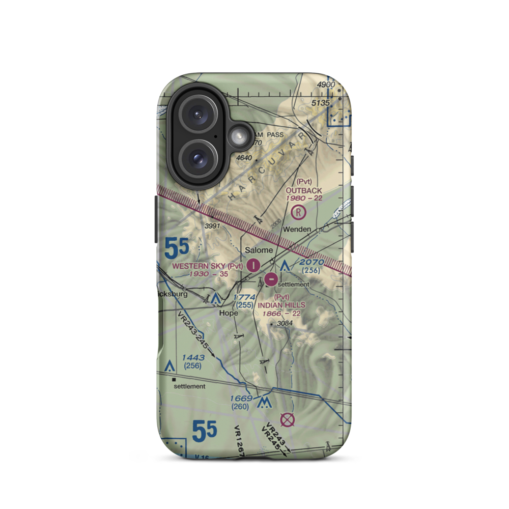 Western Sky Airport (0AZ2) VFR Sectional  Tough iPhone Case iPhone 16 model shown