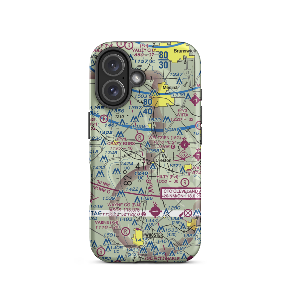Westfield Airport (86OH) VFR Sectional  Tough iPhone Case iPhone 16 model shown