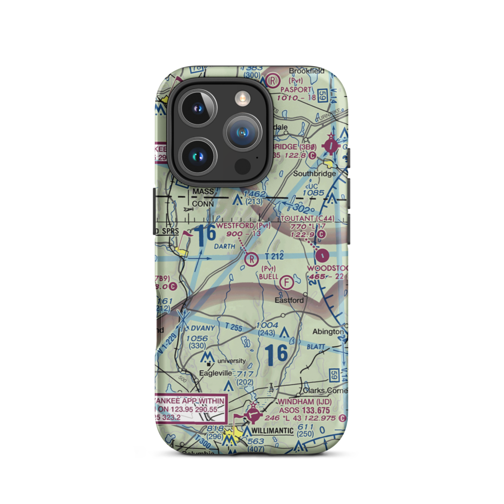 Westford Airstrip (CT74) VFR Sectional  Tough iPhone Case iPhone 16 Pro model shown