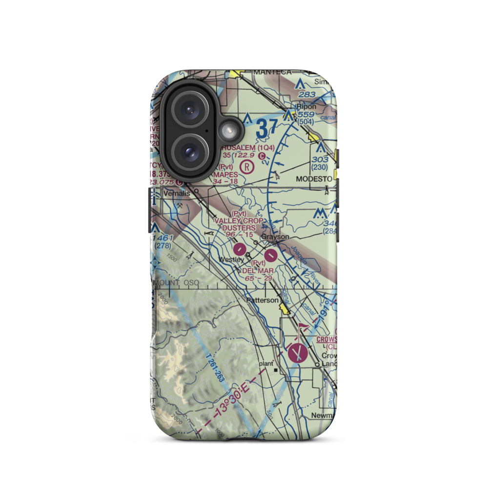 Westley Airport (CA67) VFR Sectional  Tough iPhone Case iPhone 16 model shown