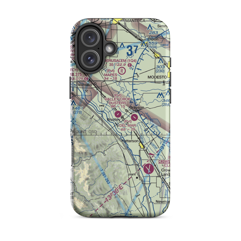 Westley Airport (CA67) VFR Sectional  Tough iPhone Case iPhone 16 Plus model shown