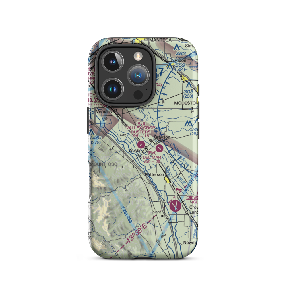 Westley Airport (CA67) VFR Sectional  Tough iPhone Case iPhone 16 Pro model shown