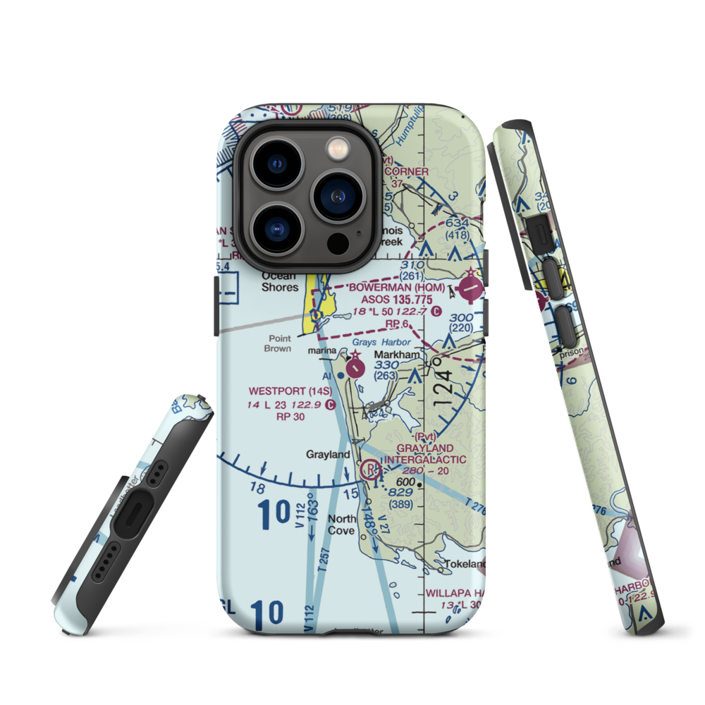 Westport Airport (14S) VFR Sectional  Tough iPhone Case iPhone 14 Pro model shown