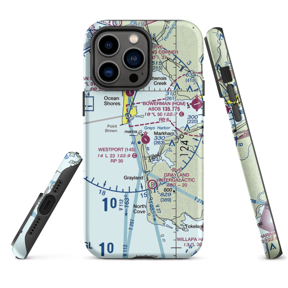 Westport Airport (14S) VFR Sectional  Tough iPhone Case iPhone 14 Pro Max model shown