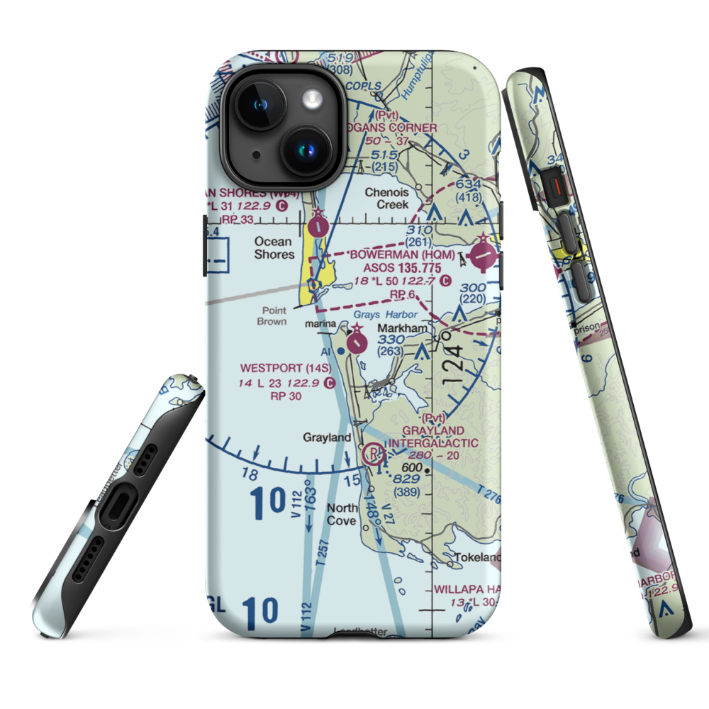 Westport Airport (14S) VFR Sectional  Tough iPhone Case iPhone 15 Plus model shown
