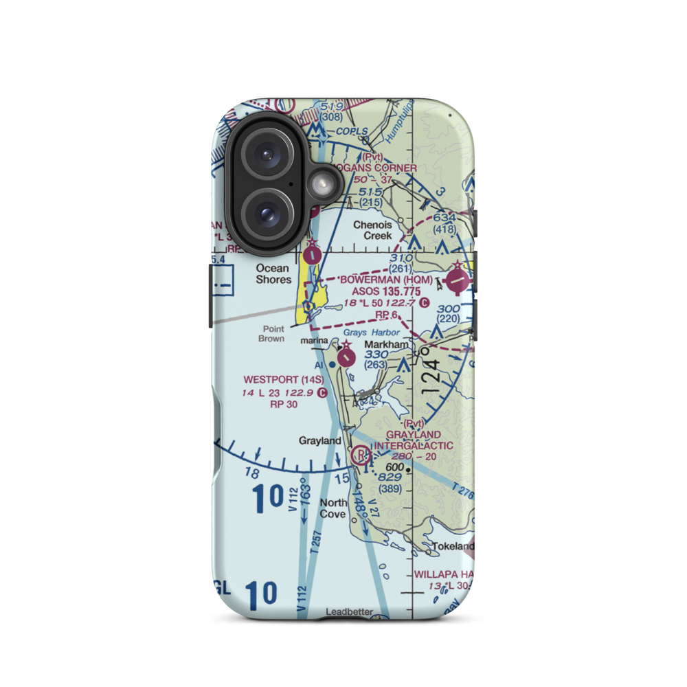 Westport Airport (14S) VFR Sectional  Tough iPhone Case iPhone 16 model shown