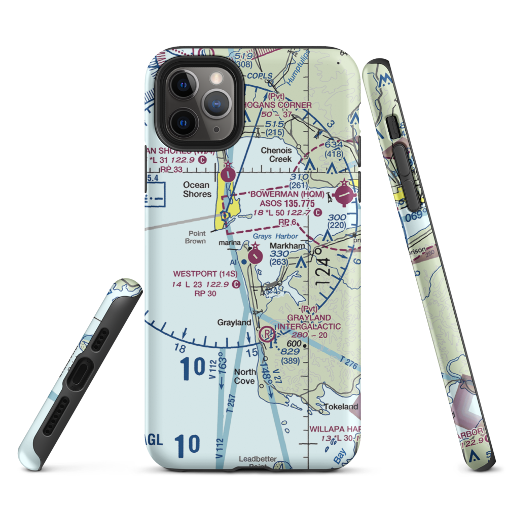 Westport Airport (14S) VFR Sectional  Tough iPhone Case iPhone 11 Pro Max model shown