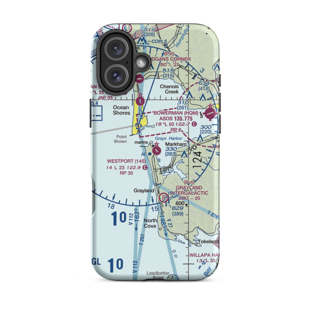 Westport Airport (14S) VFR Sectional  Tough iPhone Case iPhone 16 Plus model shown
