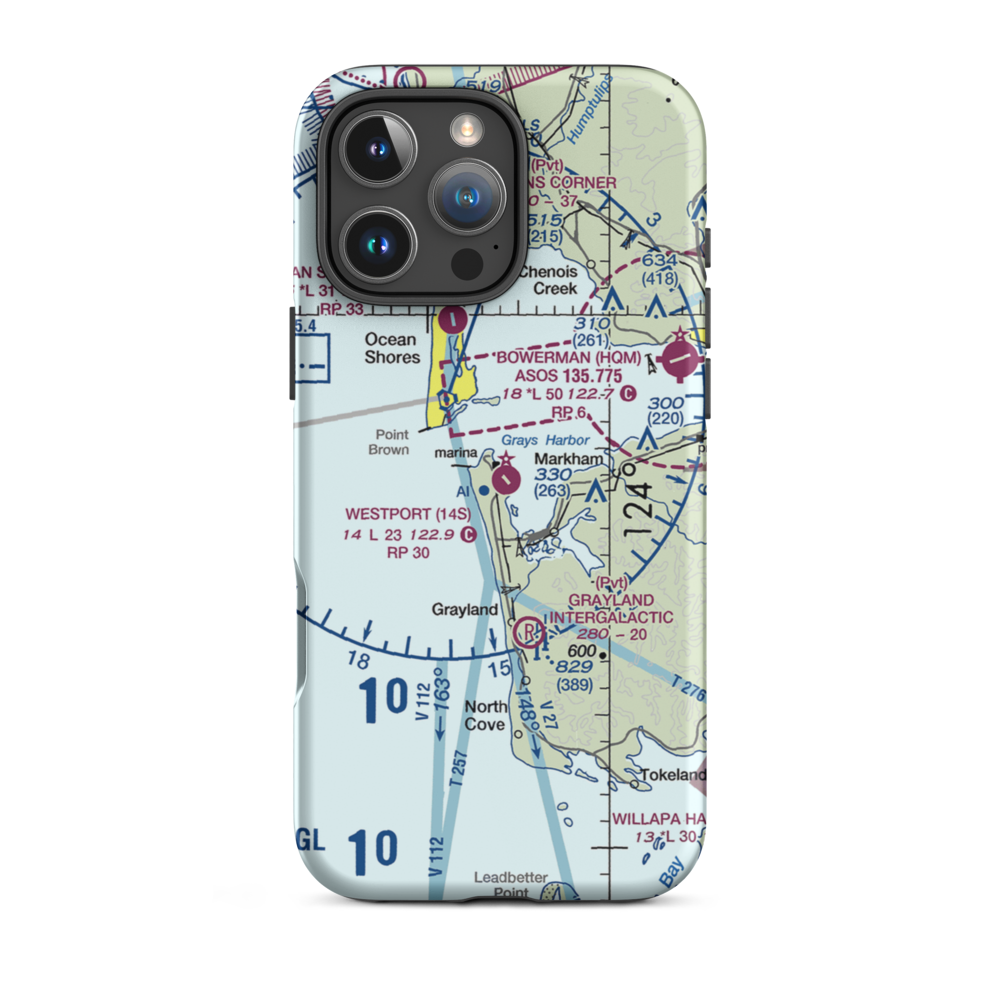 Westport Airport (14S) VFR Sectional  Tough iPhone Case iPhone 16 Pro Max model shown