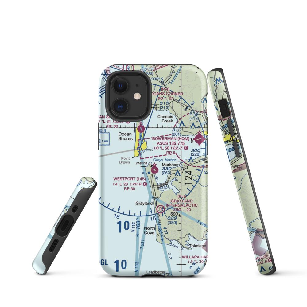 Westport Airport (14S) VFR Sectional  Tough iPhone Case iPhone 12 mini model shown