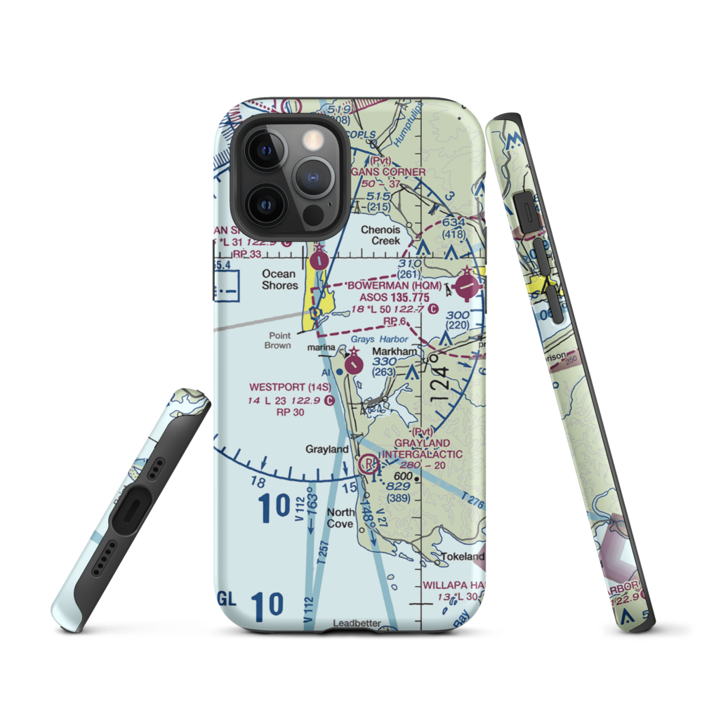 Westport Airport (14S) VFR Sectional  Tough iPhone Case iPhone 12 Pro model shown