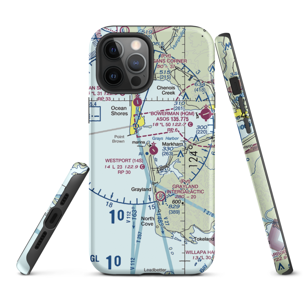 Westport Airport (14S) VFR Sectional  Tough iPhone Case iPhone 12 Pro Max model shown