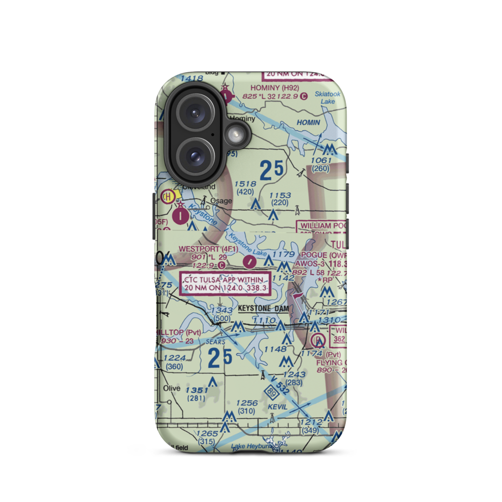 Westport Airport (4F1) VFR Sectional  Tough iPhone Case iPhone 16 model shown