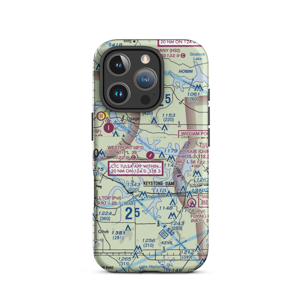 Westport Airport (4F1) VFR Sectional  Tough iPhone Case iPhone 16 Pro model shown