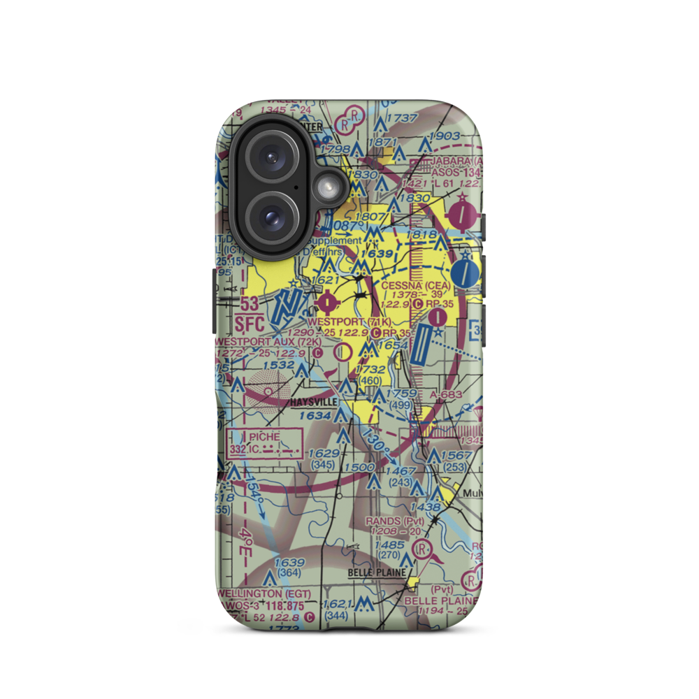 Westport Auxiliary Airport (72K) VFR Sectional  Tough iPhone Case iPhone 16 model shown