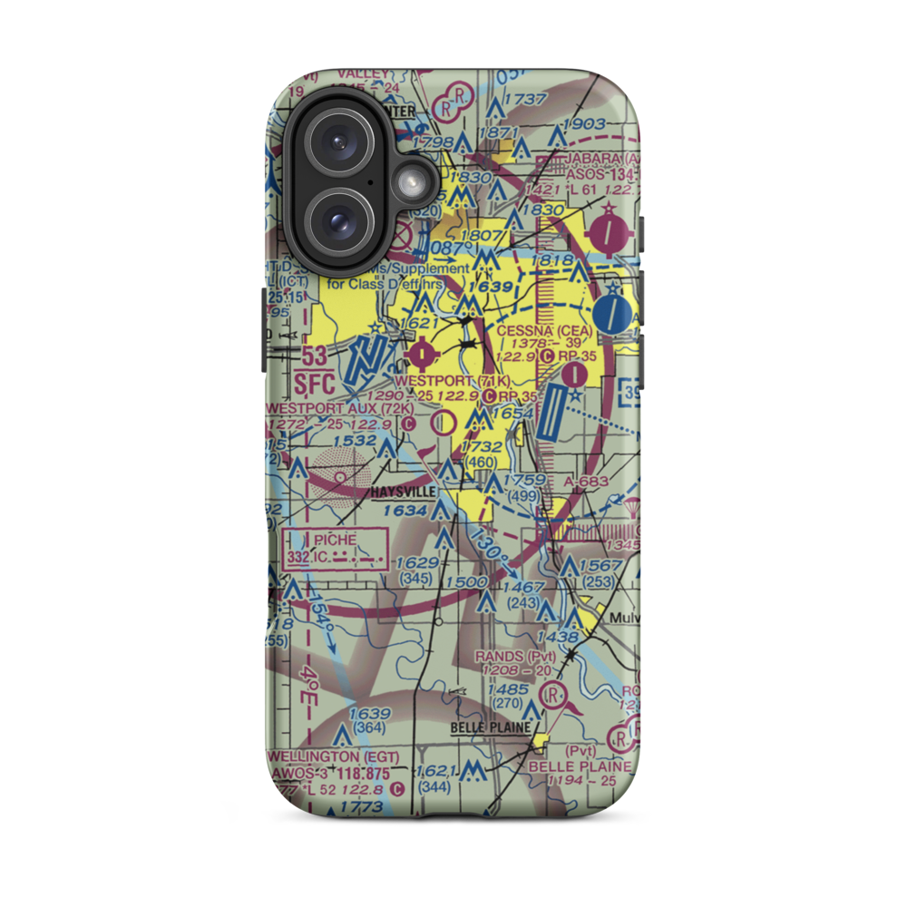 Westport Auxiliary Airport (72K) VFR Sectional  Tough iPhone Case iPhone 16 Plus model shown