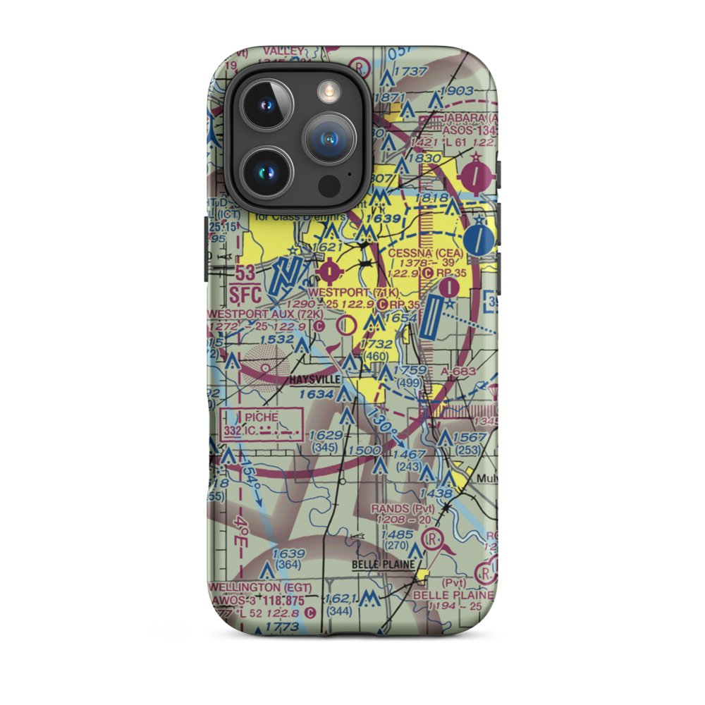 Westport Auxiliary Airport (72K) VFR Sectional  Tough iPhone Case iPhone 16 Pro Max model shown