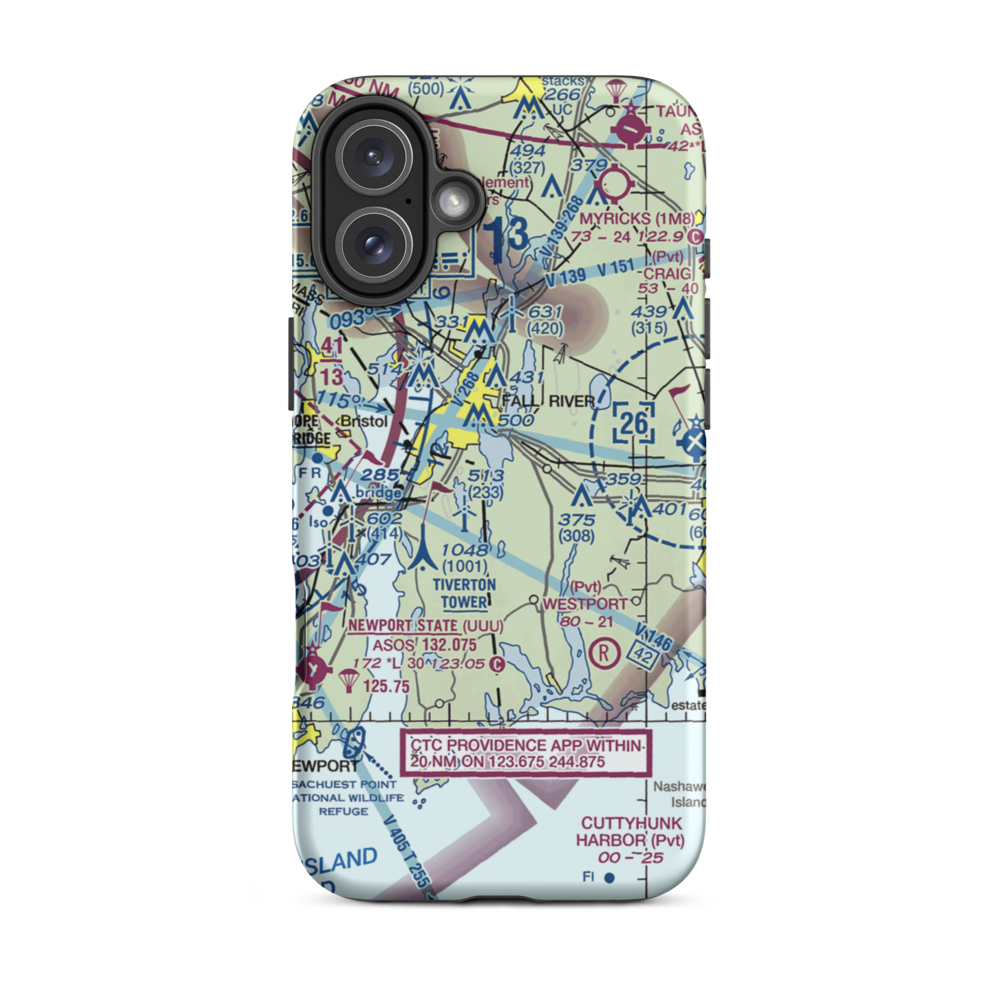 Westport Seaplane Base (MA82) VFR Sectional  Tough iPhone Case iPhone 16 Plus model shown