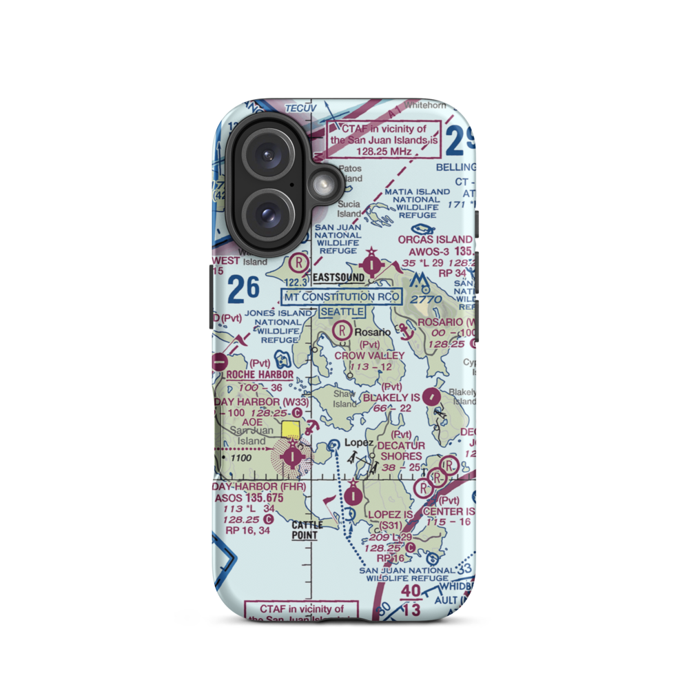 Westsound/Wsx Seaplane Base (WA83) VFR Sectional  Tough iPhone Case iPhone 16 model shown