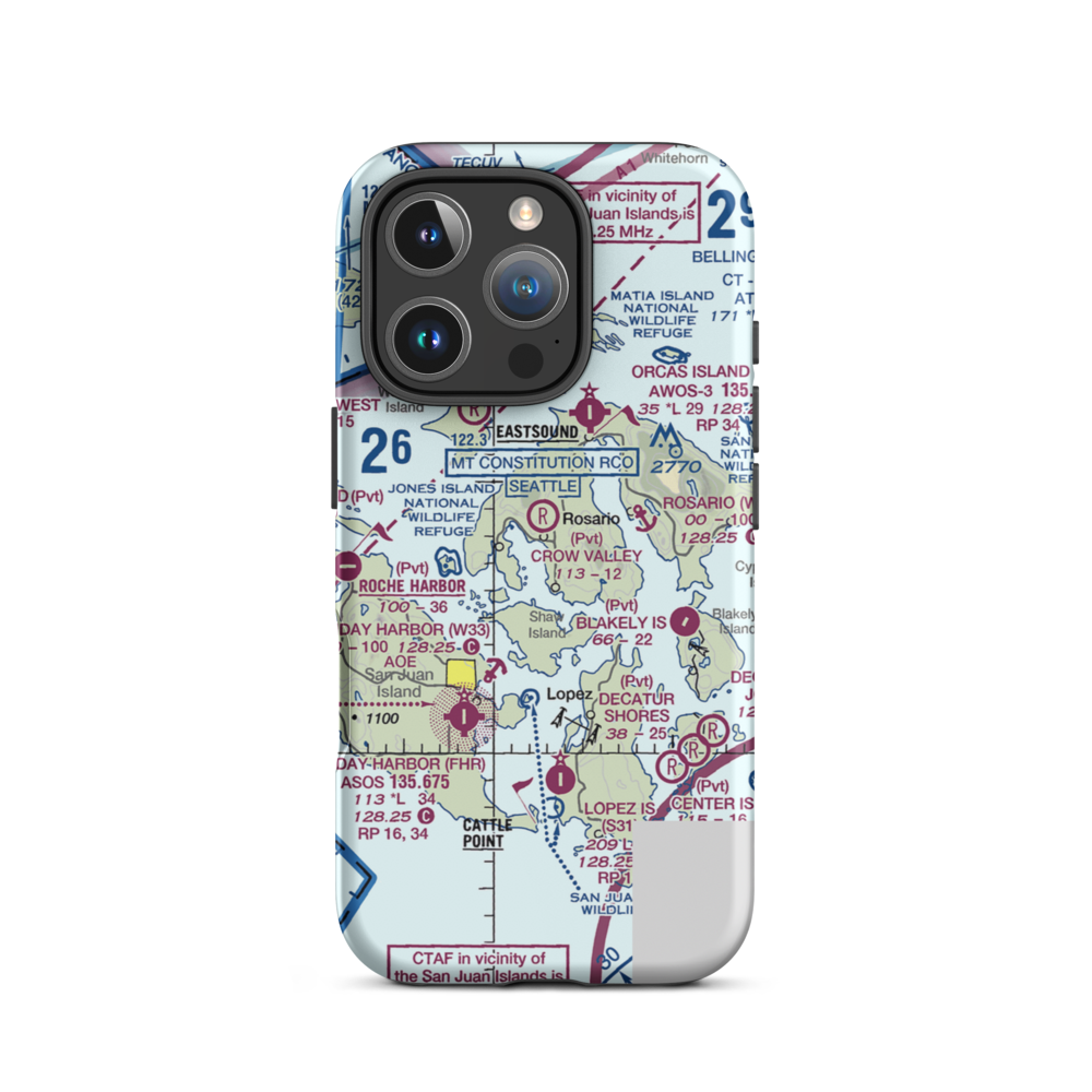 Westsound/Wsx Seaplane Base (WSX) VFR Sectional  Tough iPhone Case iPhone 16 Pro model shown