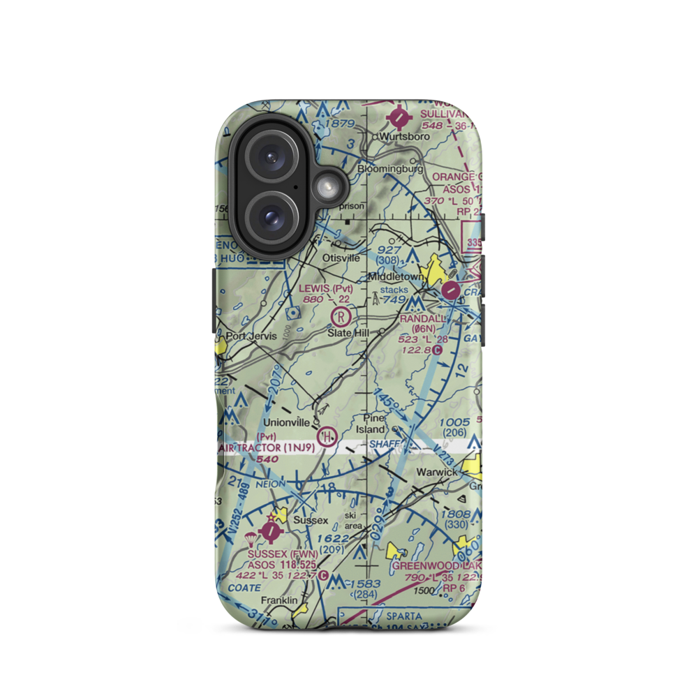 Westtown Airport (1NK5) VFR Sectional  Tough iPhone Case iPhone 16 model shown