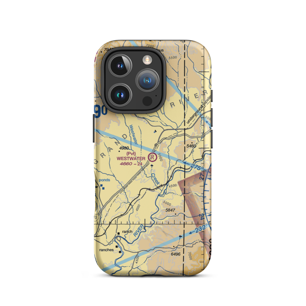 Westwater Airport (UT42) VFR Sectional  Tough iPhone Case iPhone 16 Pro model shown