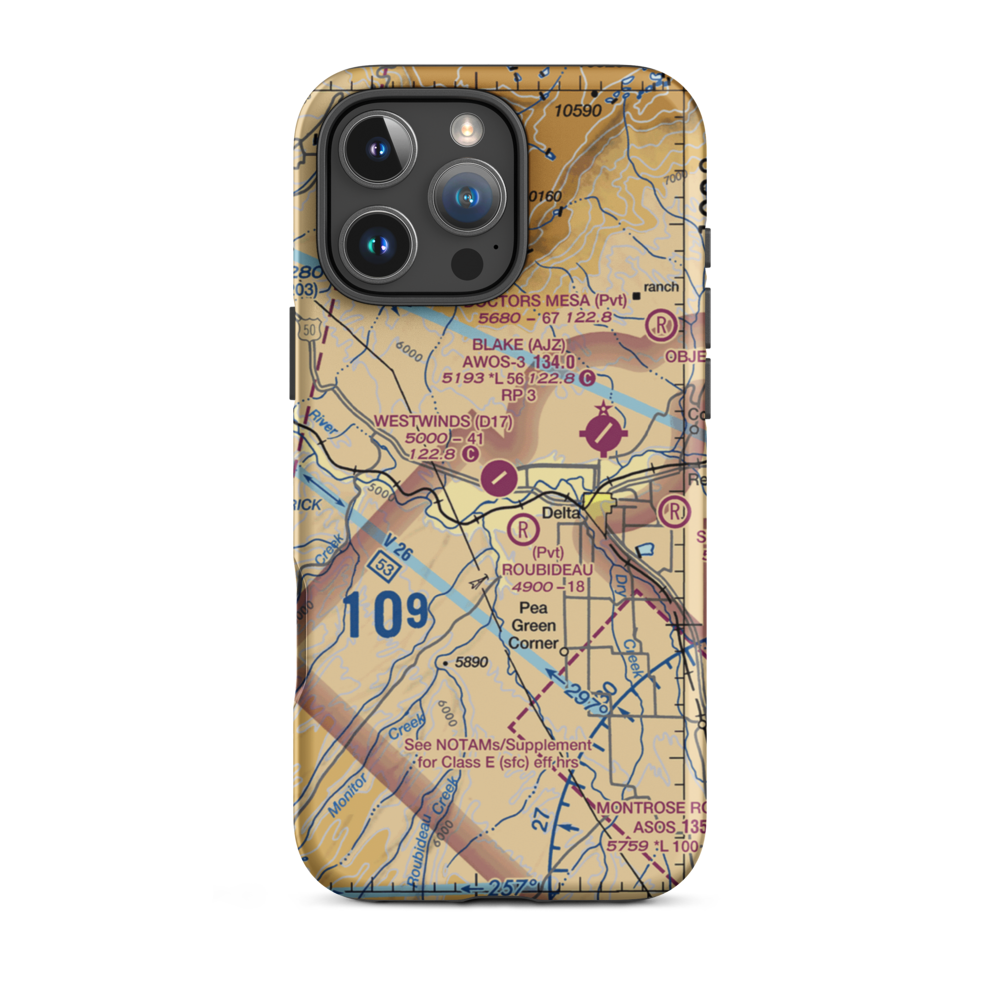 Westwinds Airport (D17) VFR Sectional  Tough iPhone Case iPhone 16 Pro Max model shown