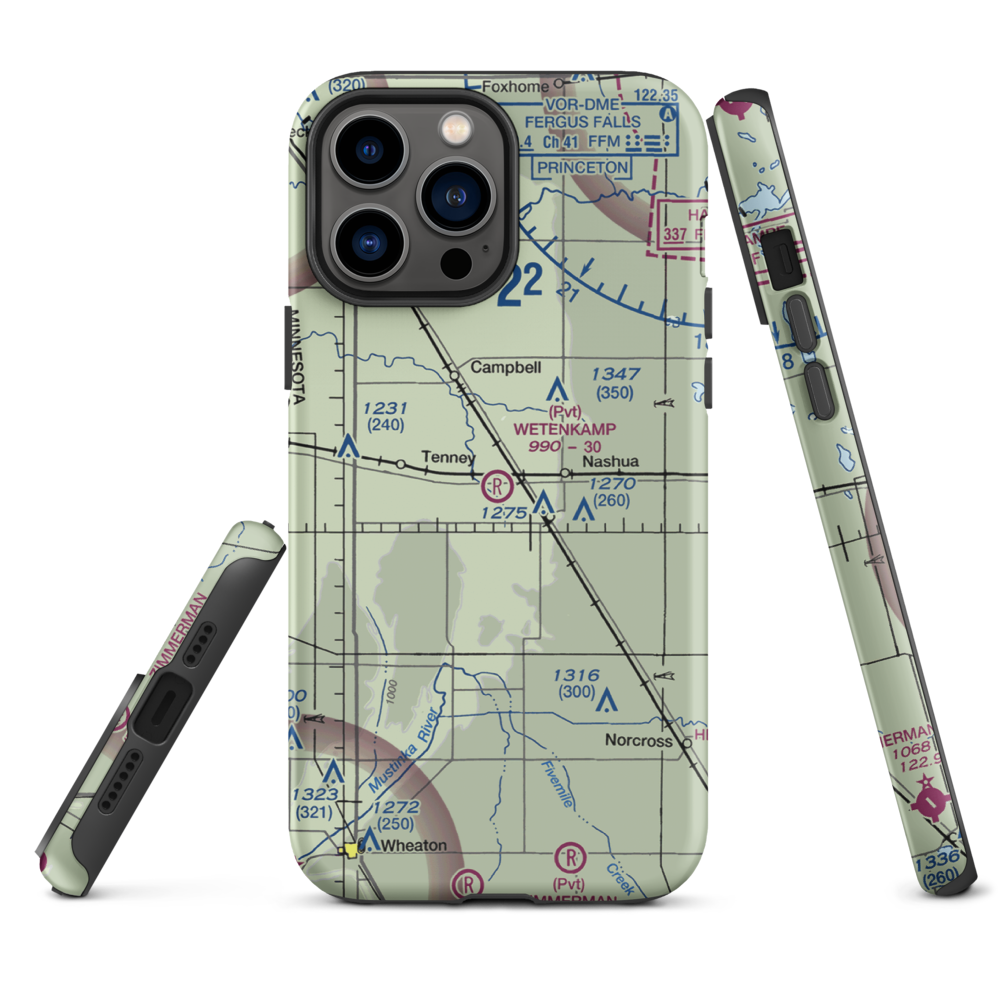 Wetenkamp Airport (29MN) VFR Sectional  Tough iPhone Case iPhone 13 Pro Max model shown
