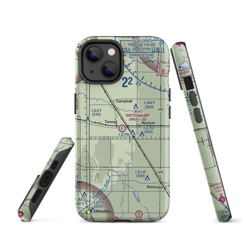 Wetenkamp Airport (29MN) VFR Sectional  Tough iPhone Case iPhone 14 model shown