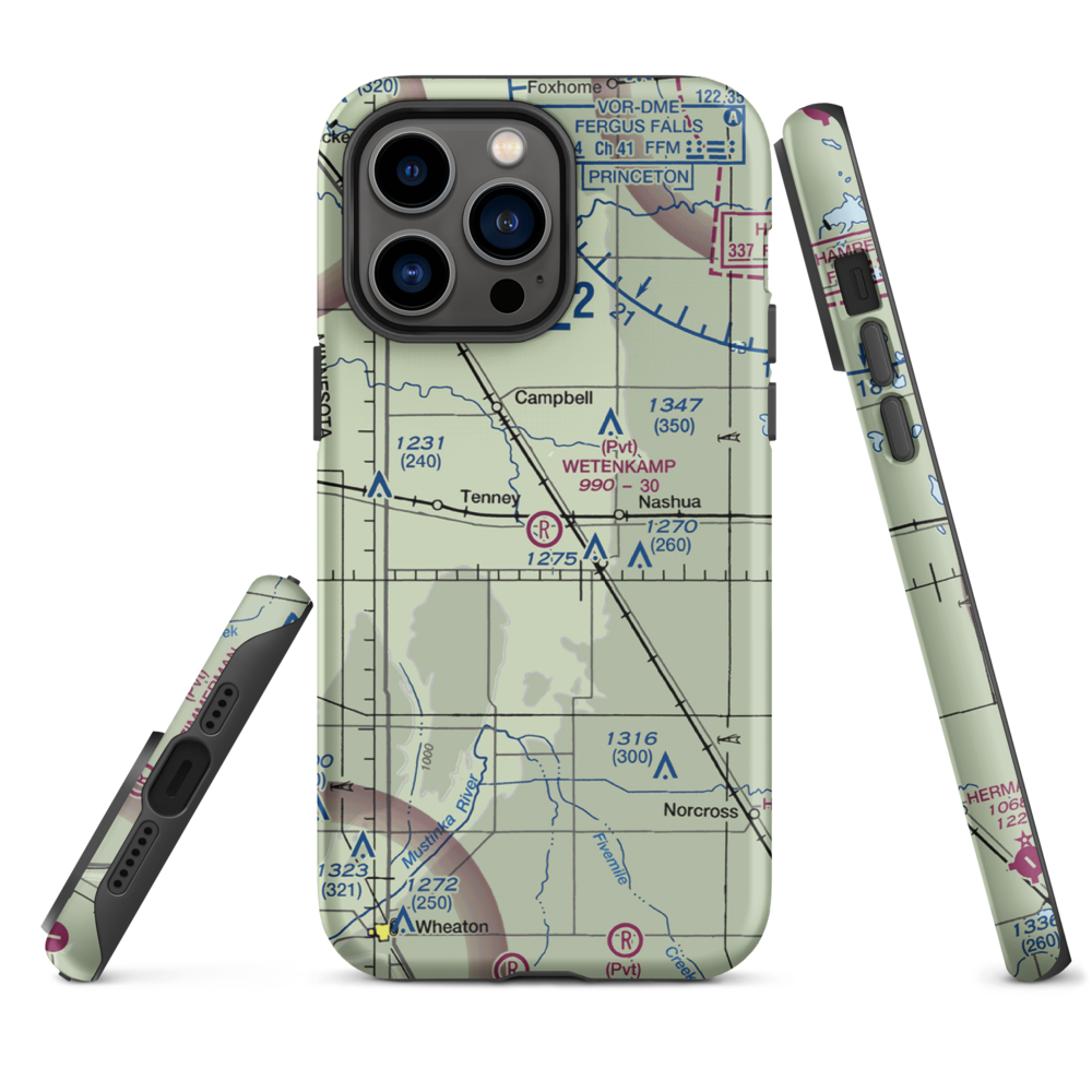 Wetenkamp Airport (29MN) VFR Sectional  Tough iPhone Case iPhone 14 Pro Max model shown