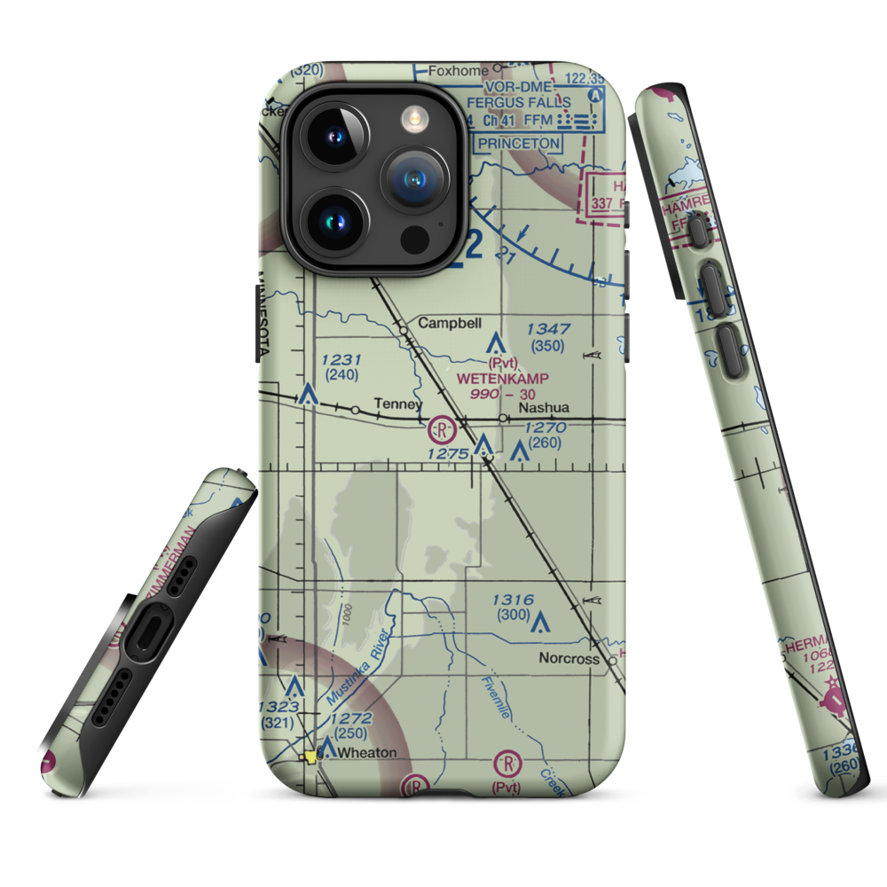 Wetenkamp Airport (29MN) VFR Sectional  Tough iPhone Case iPhone 15 Pro Max model shown