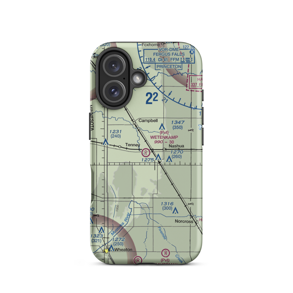 Wetenkamp Airport (29MN) VFR Sectional  Tough iPhone Case iPhone 16 model shown