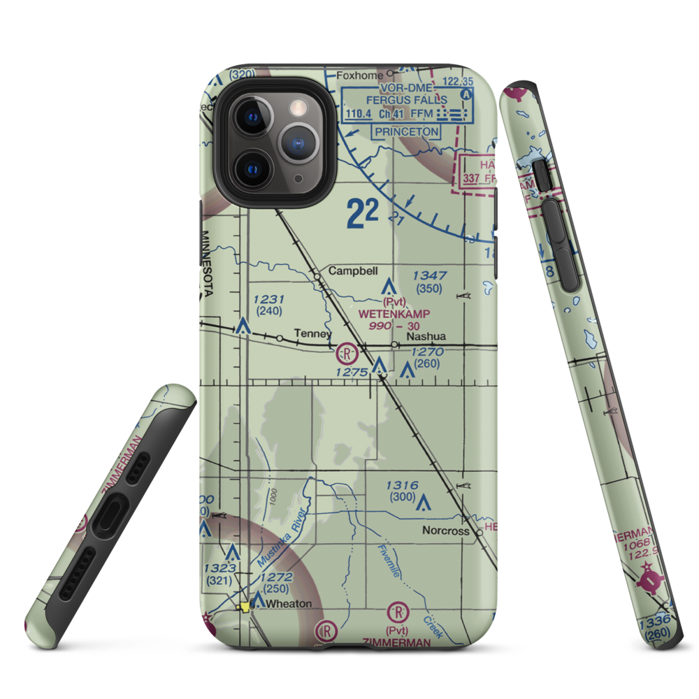 Wetenkamp Airport (29MN) VFR Sectional  Tough iPhone Case iPhone 11 Pro Max model shown