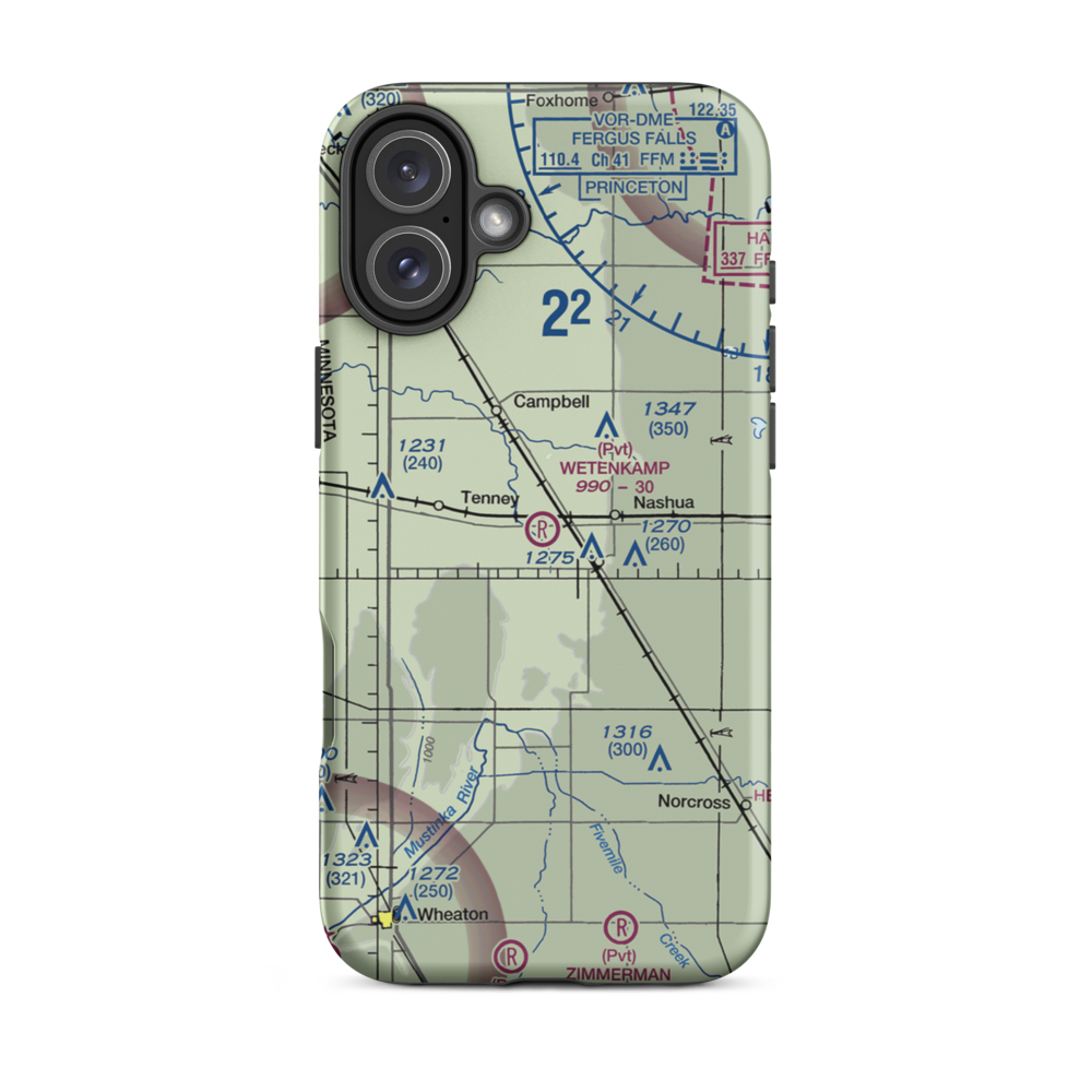 Wetenkamp Airport (29MN) VFR Sectional  Tough iPhone Case iPhone 16 Plus model shown