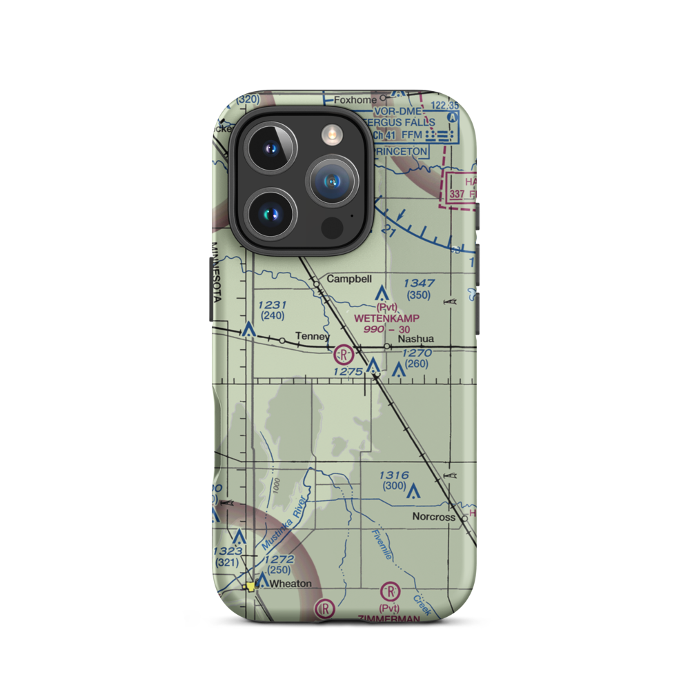Wetenkamp Airport (29MN) VFR Sectional  Tough iPhone Case iPhone 16 Pro model shown