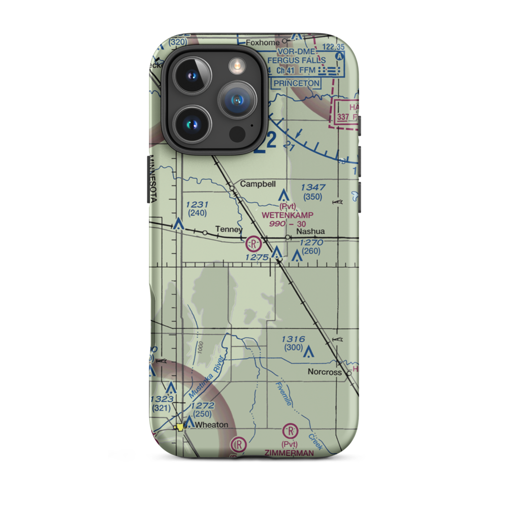 Wetenkamp Airport (29MN) VFR Sectional  Tough iPhone Case iPhone 16 Pro Max model shown