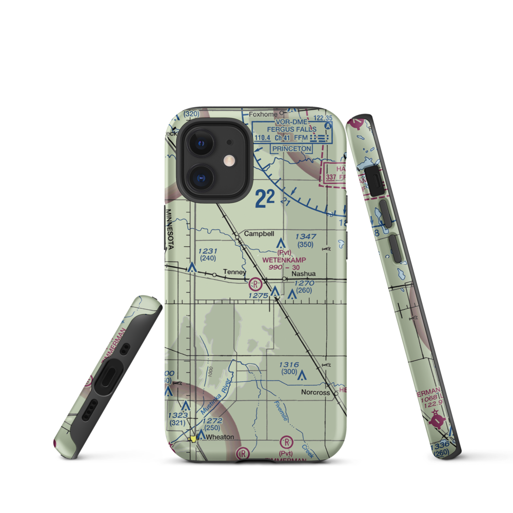 Wetenkamp Airport (29MN) VFR Sectional  Tough iPhone Case iPhone 12 mini model shown