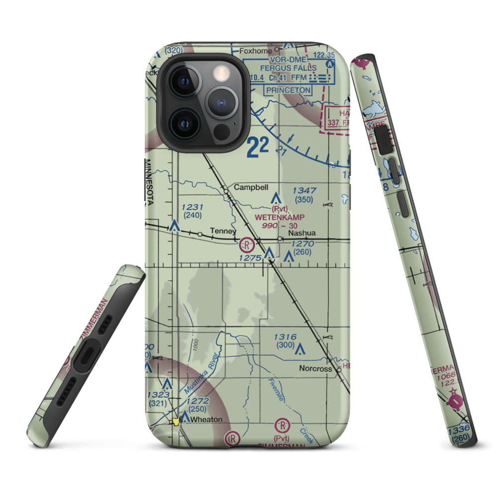 Wetenkamp Airport (29MN) VFR Sectional  Tough iPhone Case iPhone 12 Pro Max model shown