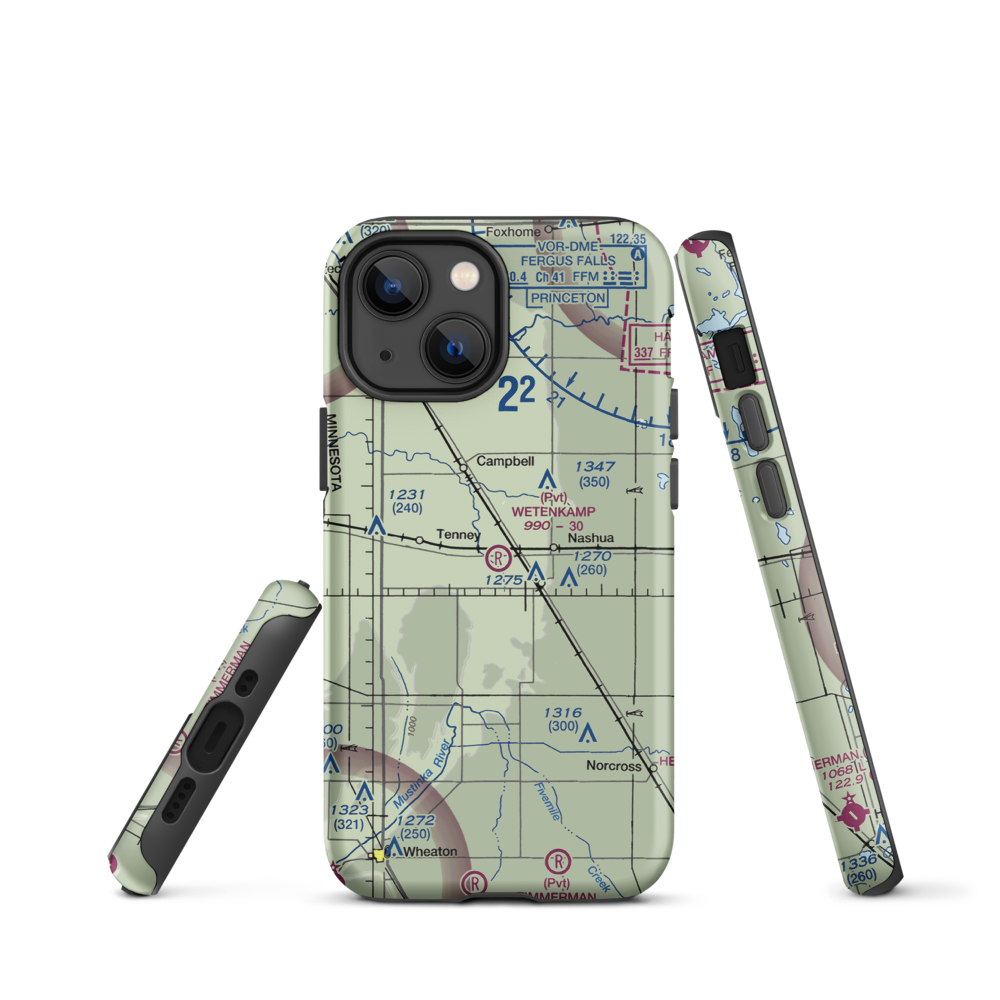 Wetenkamp Airport (29MN) VFR Sectional  Tough iPhone Case iPhone 13 mini model shown