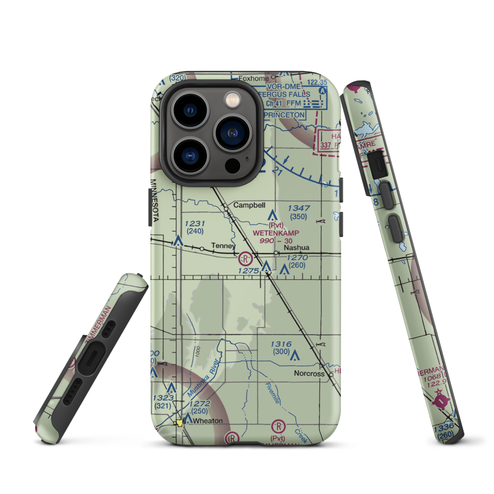 Wetenkamp Airport (29MN) VFR Sectional  Tough iPhone Case iPhone 13 Pro model shown