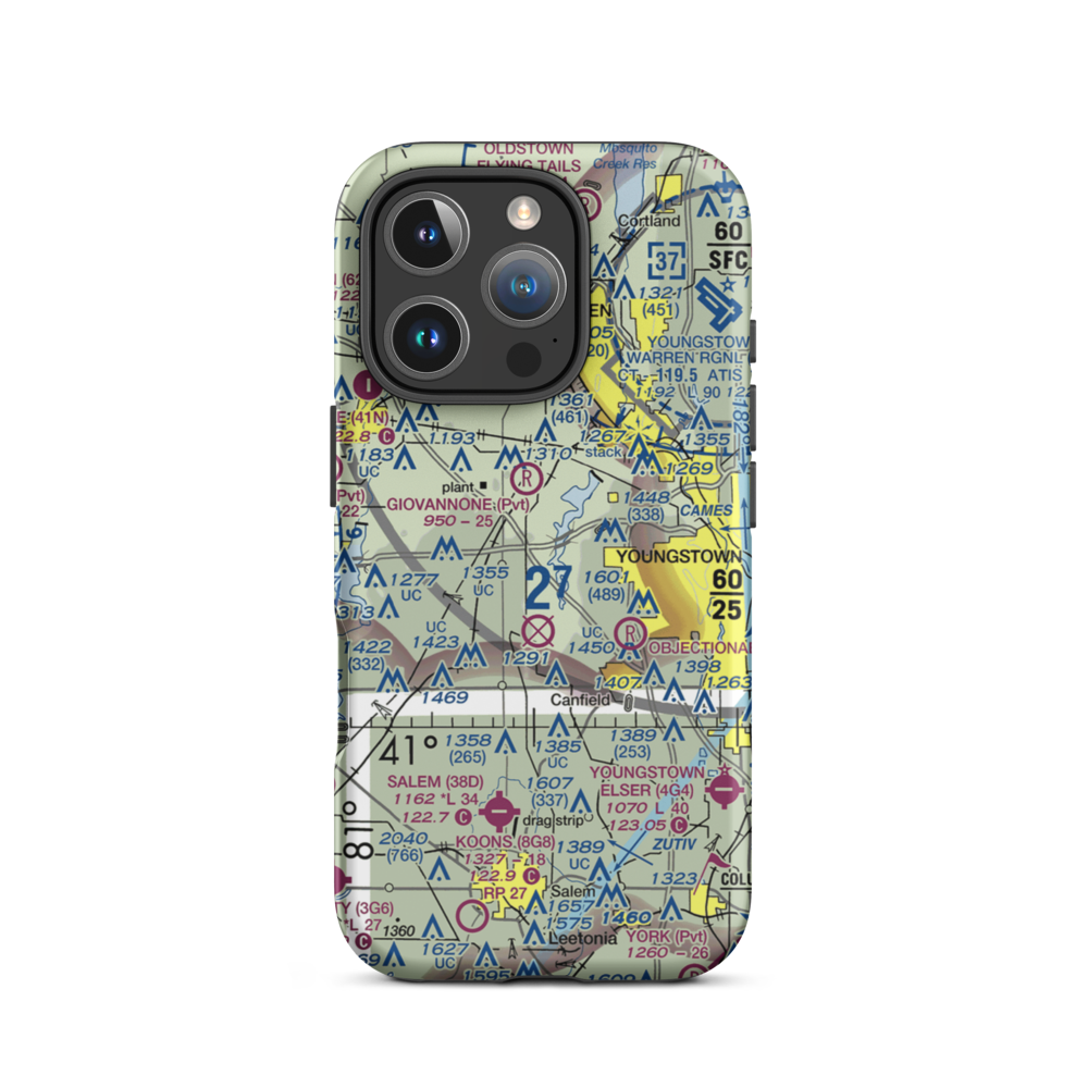 Wetzl Airport (46OH) VFR Sectional  Tough iPhone Case iPhone 16 Pro model shown