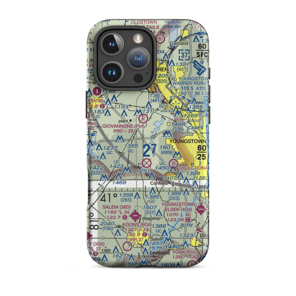 Wetzl Airport (46OH) VFR Sectional  Tough iPhone Case iPhone 16 Pro Max model shown