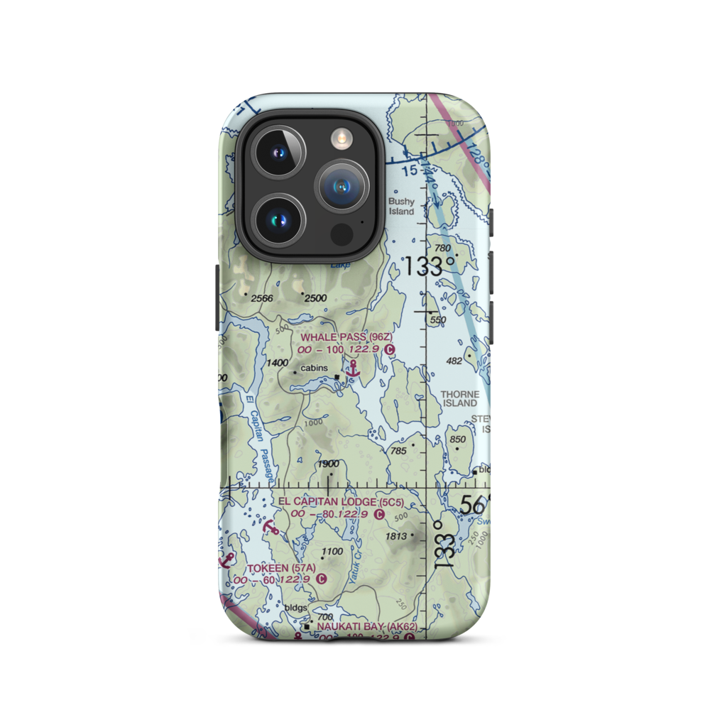 Whale Pass Seaplane Float Harbor Facility (96Z) VFR Sectional  Tough iPhone Case iPhone 16 Pro model shown