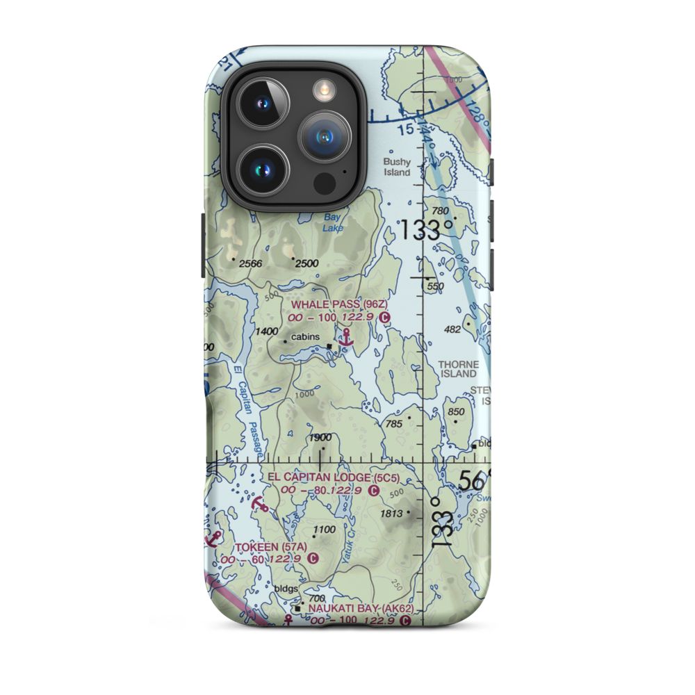 Whale Pass Seaplane Float Harbor Facility (96Z) VFR Sectional  Tough iPhone Case iPhone 16 Pro Max model shown
