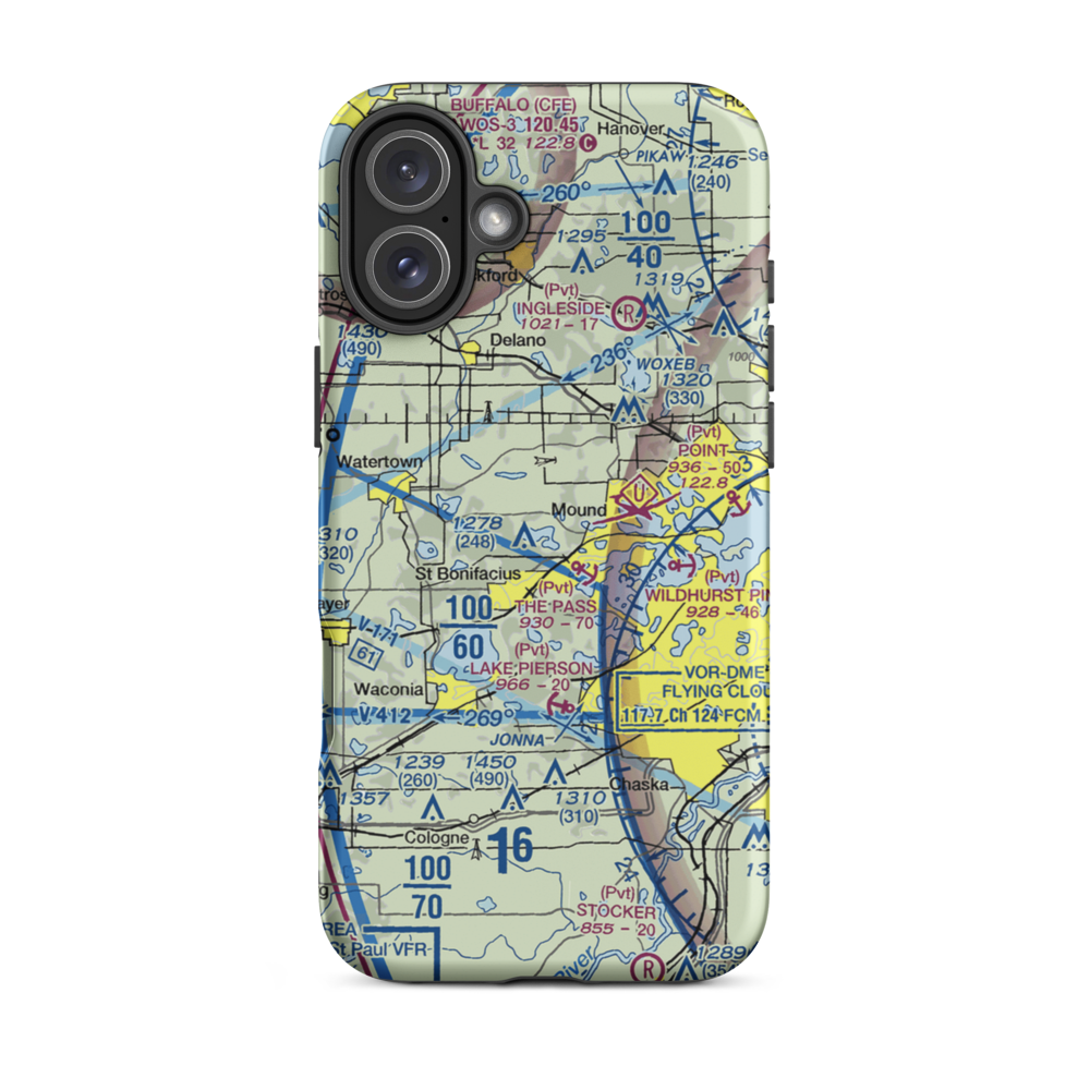 Whaletail Lake Seaplane Base (95MN) VFR Sectional  Tough iPhone Case iPhone 16 Plus model shown