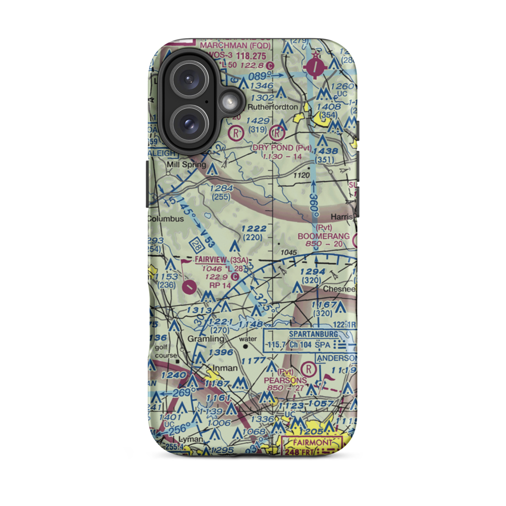 Wheat Field (56NC) VFR Sectional  Tough iPhone Case iPhone 16 Plus model shown