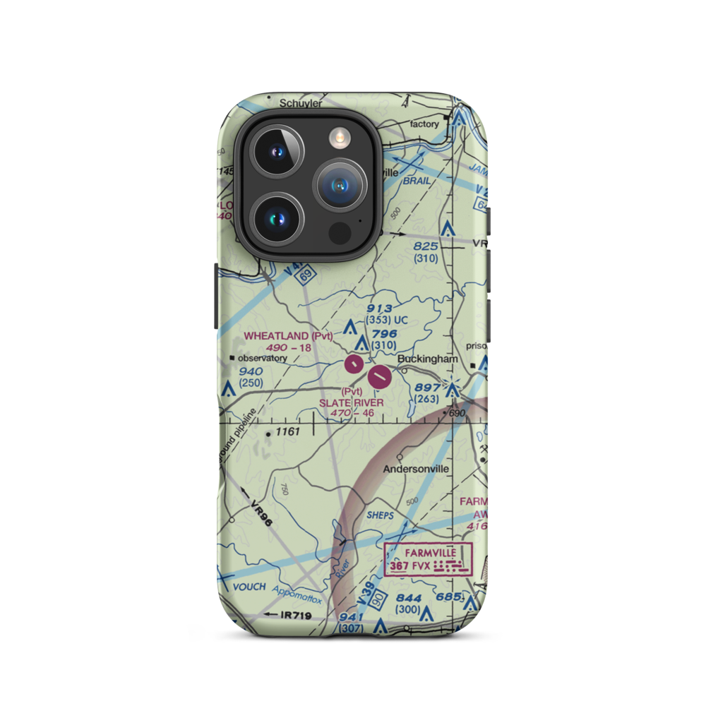 Wheatland Airport (23VA) VFR Sectional  Tough iPhone Case iPhone 16 Pro model shown