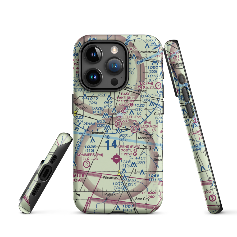 Wheeler Airport (IG05) VFR Sectional  Tough iPhone Case iPhone 15 Pro model shown